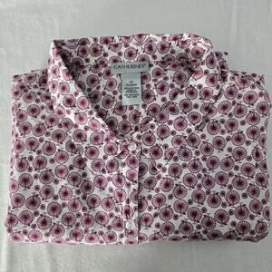 Catherines AOP Old Fashioned High Wheel‎ Red Bicycle Women's Full Button Top 2X